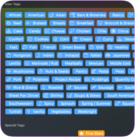 Image showing tag filter feature of Cookery